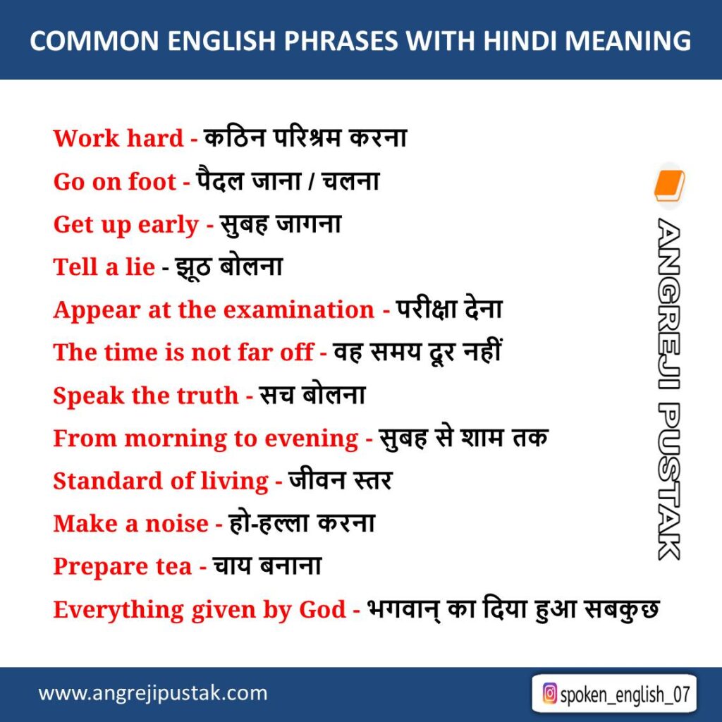 ENGLISH PHRASES WITH HINDI MEANING
