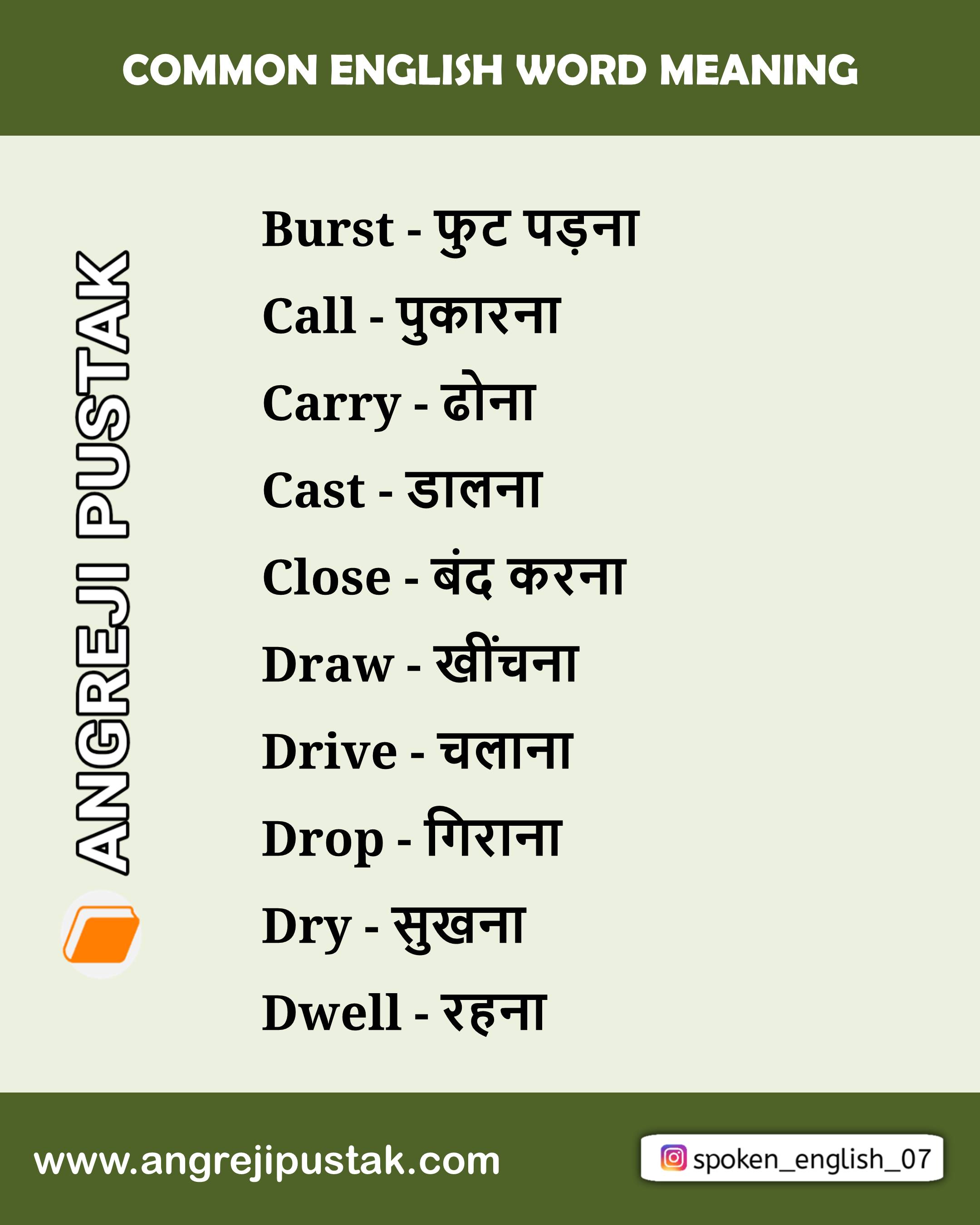 English to Hindi word meaning
